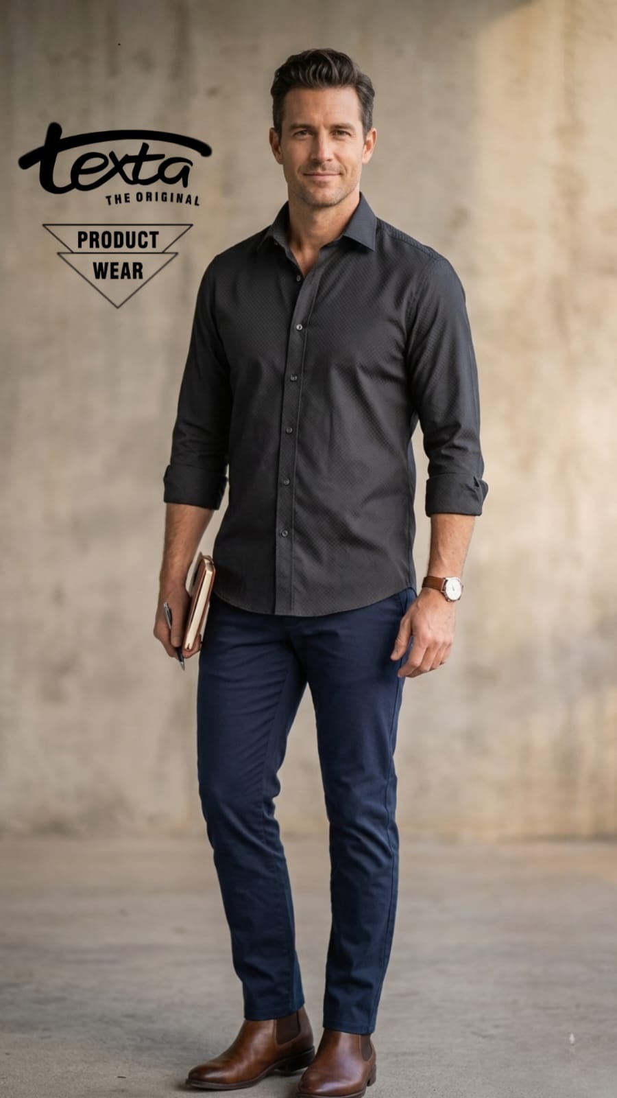 Mens casual shirt- dark gray 