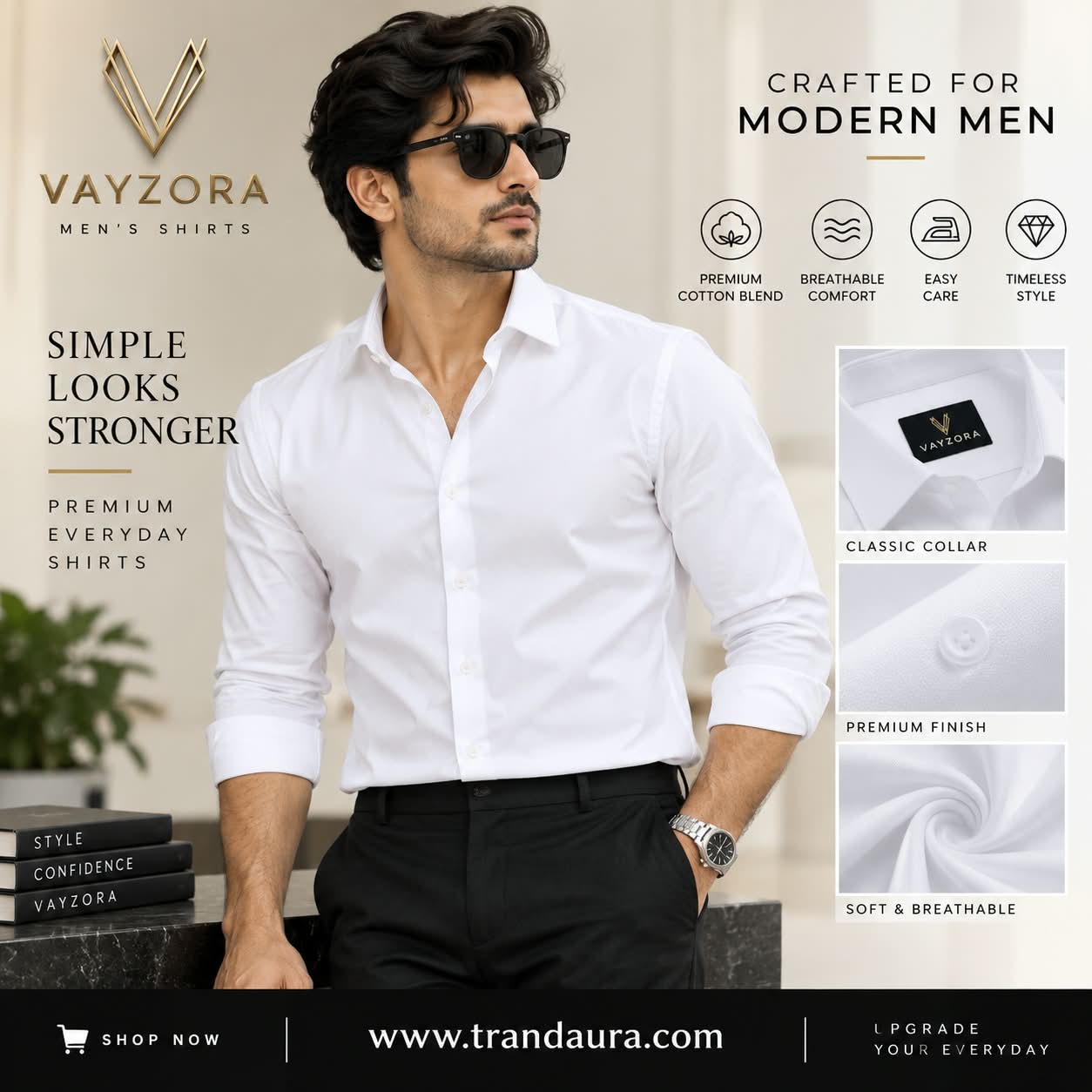 Man's formal shirt-white