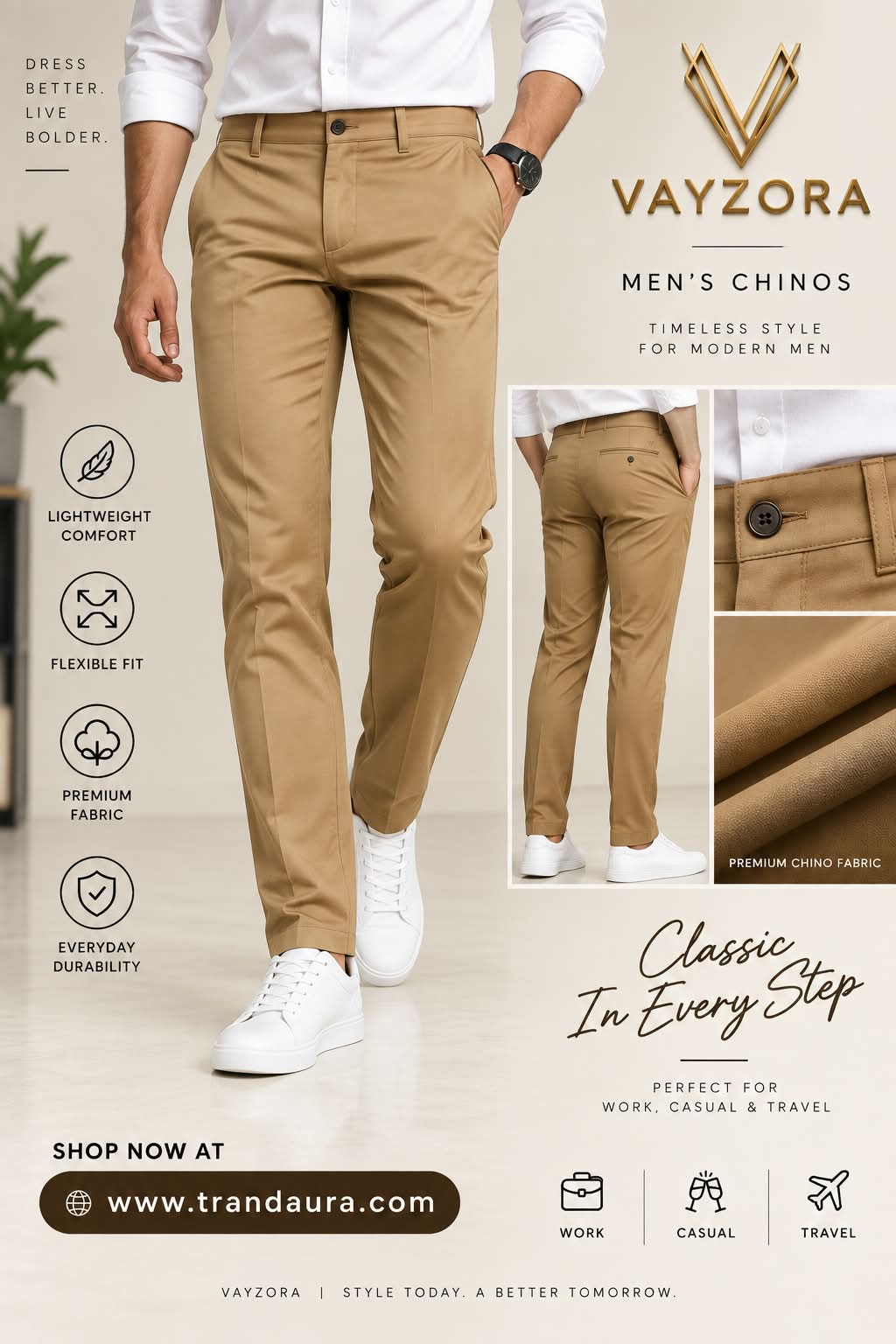 Mans formal trousers-cream