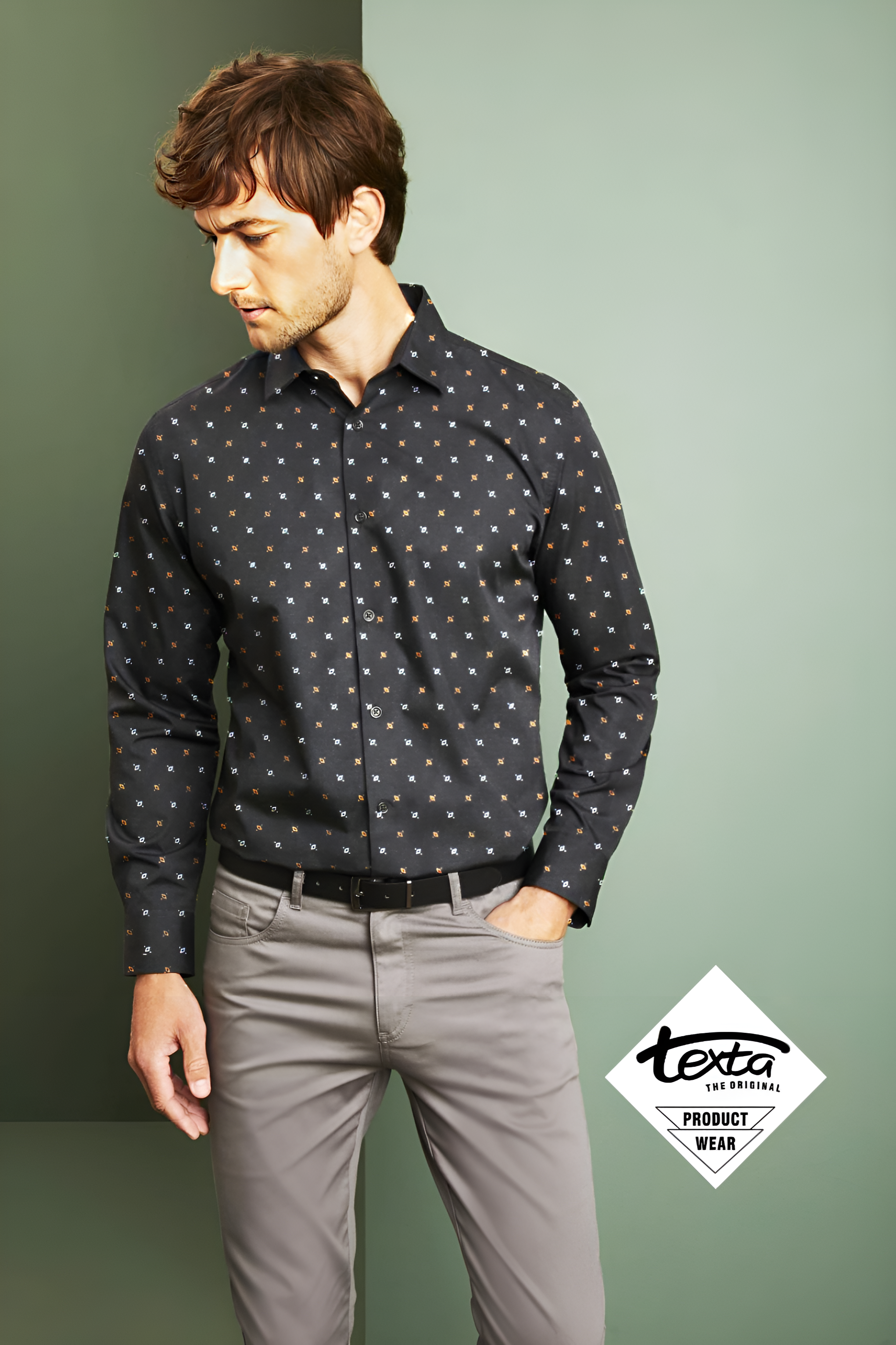 Man's classic printed shirts -black