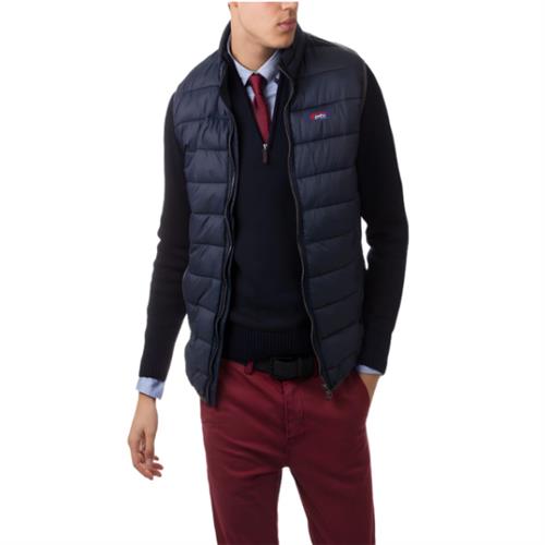 Man's solid puffer jackets -blue