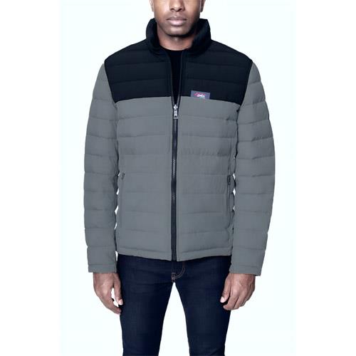 Man's solid padded jackets-(black-gray)
