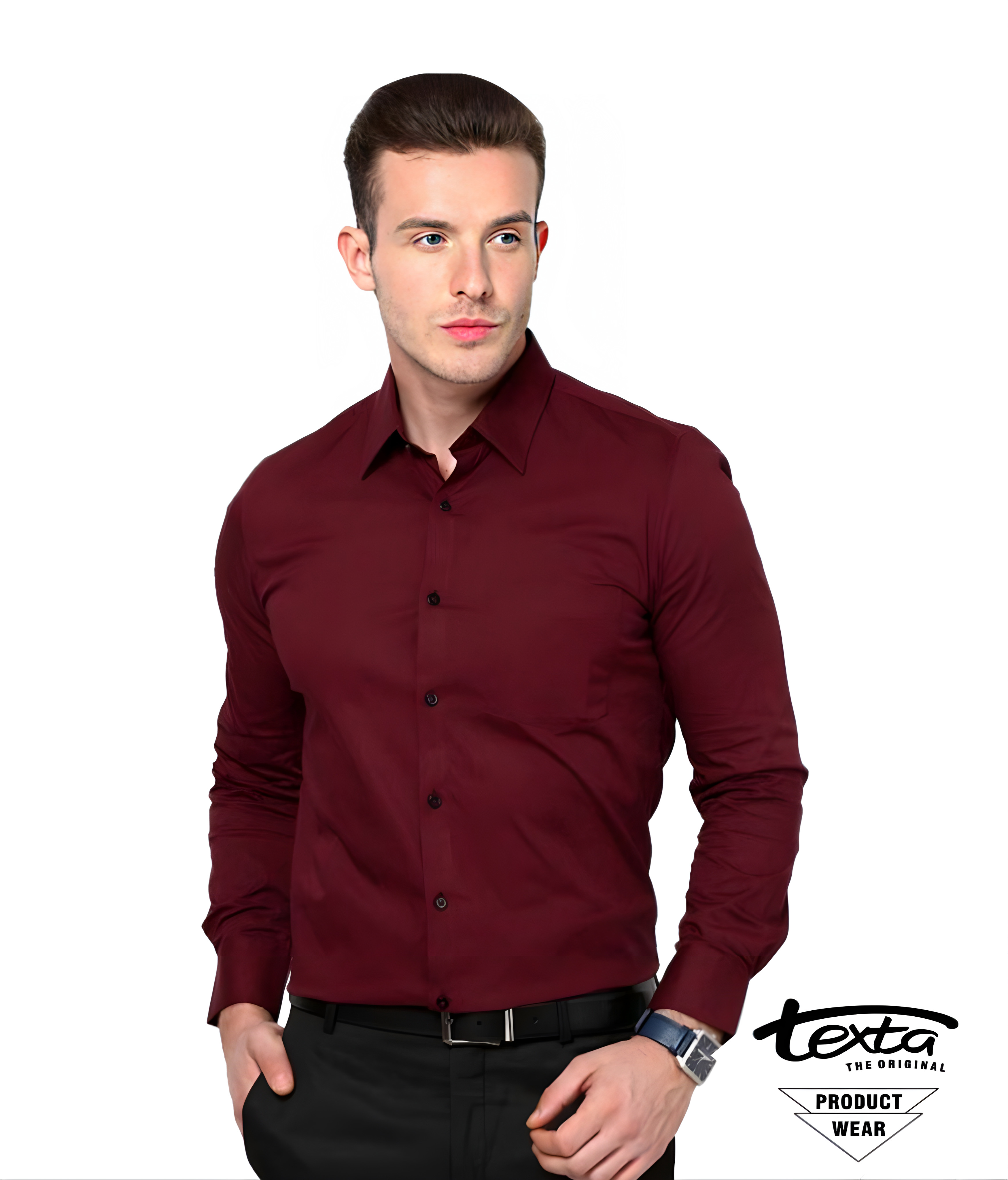 Mans formal shirt -maroon